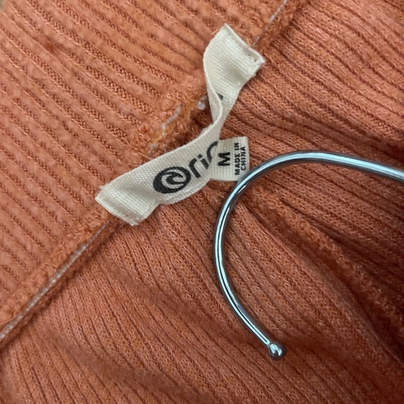 Rip Curl Orange Ribbed Pull On Stretch Cozy Wide Leg Lounge Pants Size Medium - Picture 7 of 10